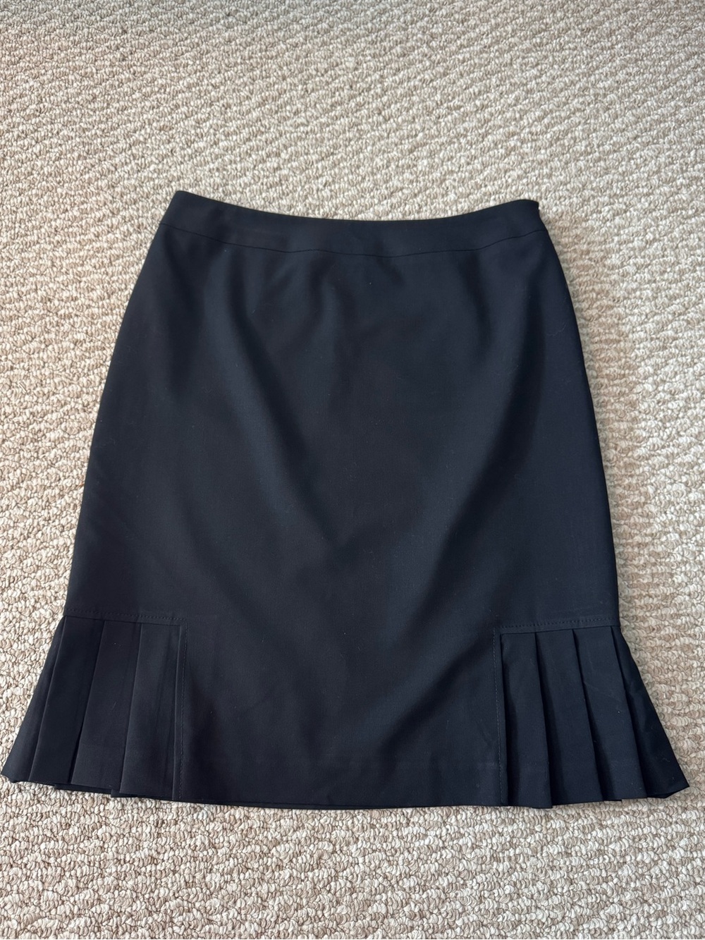 Tahari Black Pencil Skirt with Pleated Hem Detail